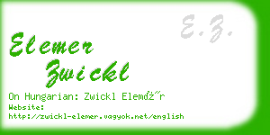 elemer zwickl business card